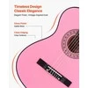 Klasikinės gitaros pradedančiųjų rinkinys, pilno dydžio 960 mm liepos medienos instrumentas su nailoninėmis stygomis, dėklu ir derintuvu, rožinis klasikinis gitaros rinkinys