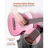 Klasikinės gitaros pradinis rinkinys pradedantiesiems, 780 mm liepos medienos instrumentas su nailoninėmis stygomis, komplekte derintuvas dėklas diržas kapodasteris papildomos stygos mediatoriai, rožinis gitaros rinkinys