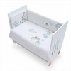 Kūdikio patalynės komplektas su antklode 100x135 ir apsauga 60x180, balta mėtinė žirafa, rinkinys naujagimio lovelei, vaikiška tekstilė