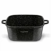Kvadratinis keraminis puodas 24 cm su aromatizatoriumi ir silikoninėmis rankenų apsaugomis, tinkamas indukcijai 4.9 L, kvadratinis kepimo indas, troškintuvas