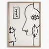 Eurofirany Linijinis veido portretas, smėlio ir juodos spalvos linijinis menas, minimalistinis dekoras, 50x70 cm drobė, moderni namų dekoracija, sienų papuošimas