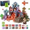 Magnetinės statybinės kaladėlės vaikams, STEM Montessori sensorinis žaislas, 150 dalių tamsios pilies rinkinys, kūrybinės konstrukcijos kubeliai nuo 3 metų