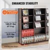 Medijos laikymo spintelė DVD ir CD diskams, reguliuojamos lentynos, espreso spalvos apdaila, medijos lentyna, DVD stovas, CD organizatorius