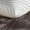 Eurofirany Medvilninio satino patalynės komplektas, 140x200 cm antklodės užvalkalas ir 70x80 cm pagalvės užvalkalas, kreminės ir smėlio spalvos lapų raštas, užtrauktukas, 115 g/m², minkšta patalynė miegamajam