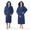 Medvilninis frotinis chalatas su gobtuvu, unisex viešbučio stiliaus chalatas, 450 g/m² sugerianti medvilnė, kelių ilgio namų chalatas, minkštas vonios chalatas