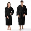 Medvilninis kilpinis chalatas, unisex kelius siekiantis chalatas su diržu ir kišenėmis, 450 g/m² tankis, viešbučio stiliaus namų drabužis