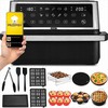 Megacrisp 11 litrų karšto oro gruzdintuvė, didelės galios 2800W, 6-in-1 daugiafunkcis virtuvės prietaisas, didelės talpos gruzdintuvė, orkaitė, grilis, džiovyklė, konvekcinė krosnelė