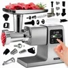 Mėsmalė Grindforce 7-in-1 metalinė mėsos malimo mašina malimui, sulčių spaudimui, smulkinimui, didelė galia 2500W, nerūdijančio plieno daugiafunkcis virtuvinis kombainas, 7 in 1 mėsos malūnėlis, metalinė mėsos malyklė su priedais, elektrinė pjaustyklė