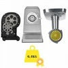Mėsmalė Grindforce 7-in-1 metalinė mėsos malimo mašina malimui, sulčių spaudimui, smulkinimui, didelė galia 2500W, nerūdijančio plieno daugiafunkcis virtuvinis kombainas, 7 in 1 mėsos malūnėlis, metalinė mėsos malyklė su priedais, elektrinė pjaustyklė