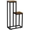 Metalinis gėlių stovas su mediniais padėklais dviems gėlėms Hazel, 67x34,5 cm