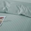Mėtų spalvos dryžuotas damasto patalynės komplektas 140x200 cm, medvilninio satino patalynė, viešbučio kokybės patalynė, orui laidi patalynė, mėtų žalios spalvos patalynė, antklodės užvalkalas