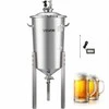 Nerūdijančio plieno kūginis fermentatorius 30 litrų namų alaus gamybos talpa, su reguliuojamomis kojelėmis ir integruotu termometru, 30 l fermentacijos kibiras, kūginio dugno fermentatorius