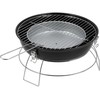 Nešiojamas apvalus grilis ant anglių su chromuotomis grotelėmis, 36x39 cm BBQ grilis stovyklavimui