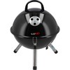 Nešiojamas grilis su anglimis, su 32 cm grotelėmis, apvalios formos, juodas BBQ stovyklavimui