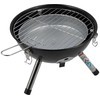 Nešiojamas grilis su anglimis, su 32 cm grotelėmis, apvalios formos, juodas BBQ stovyklavimui