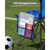 Nešiojamas sulankstomas suoliukas sporto renginiams, atsarginių žaidėjų suoliukas su atlošu, 8 vietų mėlynas su šoninėmis kišenėmis, sulankstomas futbolo suoliukas, kempingo suoliukas, lauko renginių suoliukas