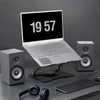 Nešiojamojo kompiuterio stovas, reguliuojamas, juodas, ergonomiškas, 10-17 colių, besisukantis, metalinis, nešiojamųjų kompiuterių laikiklis, aliuminis, patogus darbui
