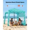 Paplūdimio pavėsinė 1.83 x 1.83 m, nešiojama pastogė nuo saulės, UPF 50+ apsauga, lengvai surenkama paplūdimio palapinė, pastogė nuo saulės, lauko skėtis