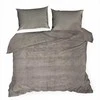 Eurofirany Pliušinis mikropluošto patalynės komplektas, 220x200 cm antklodės užvalkalas su dviem pagalvių užvalkalais, 250 g/m2 svoris, jaukus ir šiltas, smėlio spalva, užtrauktukas, minkšta patalynė miegamajam