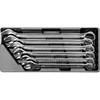 Plokščiųjų veržliarakčių rinkinys 22-32 mm, chromuotas, skirtas dirbtuvėms, veržliarakčių rinkinys, žiedinių veržliarakčių rinkinys