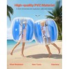 Pripučiami bamperio kamuoliai lauko komandiniams žaidimams, patvarūs PVC sumo kamuoliai, 0,9 m burbulinis kamuolys, mėlynų dryžių žaidimų aikštelės žaislas