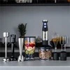 Rankinis daugiafunkcis trintuvas „8-in-1“ trynimui, maišymui ir minkymui, titano ašmenys 1500W 25 greičio lygiai, rankinis blenderis 8in1, virtuvinis panardinamas trintuvas, daugiafunkcis rankinis maišytuvas, maisto smulkintuvas
