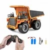 RC savivarčio žaislas, nuotoliniu būdu valdoma statybinė transporto priemonė, 1:18 mastelio savivartis su metaline platforma, 9 kanalų RC sunkvežimis vaikams, savivarčio žaislas su įkraunama baterija