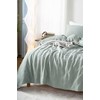 Šalavijų žalios spalvos dygsniuota mikropluošto antklodė, 160x220 cm, lengva ir patvari, 220 g/m² audinys, 120 g/m² užpildas, miegamajam ir svetainei, minkštas pledas
