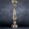 Eurofirany Šampano spalvos stiklinis žvakidė su LED lemputėmis, dekoratyvinė Kalėdų stalo puošmena, 11 cm x 41 cm apšviestas žvakidė, šventinė namų dekoracija, stalo dekoras
