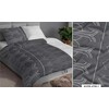 Satininės patalynės komplektas 160x200 cm, pilkas ir baltas geometrinis raštas, su užtrauktuku, medvilninės patalynės komplektas, minkštos patalynės komplektas