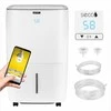 Secco Oro sausintuvas su integruotu siurbliu iki 150 m², 60 L per dieną, Wi-Fi valdymas, „trys viename“ džiovinimas ir oro gryninimas, automatinis oro sausintuvas, drėgmės reguliatorius, buitinis drėgmės surinkėjas