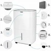 Secco Oro sausintuvas su integruotu siurbliu iki 150 m², 60 L per dieną, Wi-Fi valdymas, „trys viename“ džiovinimas ir oro gryninimas, automatinis oro sausintuvas, drėgmės reguliatorius, buitinis drėgmės surinkėjas