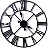 Sieninis laikrodis 50 cm, retro stiliaus, metalinis, juodas, tylus, vintažinis, senovinis, klasikinio dizaino