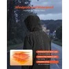 Šildoma striukė vyrams, „soft-shell“ elektrinis šildomas paltas su 5 zonomis, vandeniui ir vėjui atsparus lengvas viršutinis drabužis, 3 šilumos nustatymai, skalbiamas mašinoje
