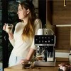 Slėginis kavos aparatas 20 bar 1350W automatinis su LED ir thermoblock, nerūdijančio plieno namų espresso aparatas, daugybė gėrimų programų, automatinis kavos virimo aparatas namų baristai