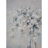 Eurofirany Smėlio spalvos gėlių paveikslas, rankomis tapytas ant drobės 60x80 cm, baltos ir mėlynos gėlės, sienų dekoras svetainei ir miegamajam, modernus interjero akcentas