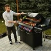 Sodo dujinis grilis su ketaus grotelėmis ir nerūdijančiu plienu, 5+2 degikliai, 24.65 kW, spintelė dujų balionui, didelis kepimo plotas, kepsninė laukui
