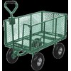 Sodo vežimėlis medienai, lapams, dirvožemiui, 300kg, žalias. Sodo transportavimo vežimėlis.