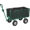 Sodo vežimėlis medienai, lapams, dirvožemiui, 300kg, žalias. Sodo transportavimo vežimėlis.