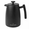 Starke Pro French press kavinukas, 1 litras nerūdijantis plienas, dvigubos sienelės, juodas matinis, 1L prancūziškas kavinukas, plieno kavos presas, arbatinukas su filtru