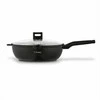 Starke Pro Wok keptuvė indukcinei viryklei, neprisvylanti 32 cm, stiklinis dangtis su anga, universali keptuvė troškinimui, šeimyninė wok keptuvė