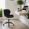 Sukamoji kėdė su ratukais Spiner Juodas, juodo aksomo, 360° pasukama, reguliuojamo aukščio, ergonomiška biuro / darbo / kompiuterio kėdė