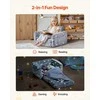 Sulankstoma vaikiška sofa su tamsoje švytinčiu audiniu skaitymui ir žaidimams, ypač plati sėdynė, nešiojama sofa mažyliams, tamsoje švytinti vaikiška sofa, transformuojamas vaikiškas gultas