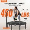 Sulankstomas mini batutas treniruotėms patalpose ir sode, 132 cm fitneso batutas, tylus stabilus dizainas, reguliuojama rankena, nešiojamas treniruočių batutas