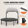 Sulankstomas mini batutas treniruotėms patalpose ir sode, 132 cm fitneso batutas, tylus stabilus dizainas, reguliuojama rankena, nešiojamas treniruočių batutas