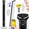 Tylus koloninis ventiliatorius su 29 dB veikimu, 10 m oro srautu, jonizatoriumi ir aromaterapija, 3-D pakreipimu, Wi-Fi valdymu, 12 greičių, osciliacija, bokštinis ventiliatorius namams