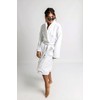 Unisex medvilnės ir lamos vilnos chalatas, baltas XL dydis, 450 GSM sugeriantis kilpinis audinys, minkštas chalatas poilsiui namuose