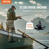 Upės inkaras valtims, 5.4kg ketaus inkaras, juodas vinilu dengtas inkaras, valties inkaras upėms ir ežerams, grybo formos inkaras, valties inkaras baidarėms