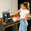 Vaflinė Fluffo Vaflių keptuvė 2 dideliems vafliams namų pusryčiams, 5 automatinės programos, reguliuojamas traškumas, dviguba vaflių keptuvė, automatinė vaflių keptuvė, elektrinis vaflių kepimo prietaisas