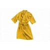 Vaflinis medvilninis chalatas, garstyčių spalvos, lengvas chalatas, SPA ir sveikatingumo chalatas, unisex medvilninis kimono, vonios chalatas